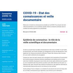 COVID-19 - Etat des connaissances et veille documentaire