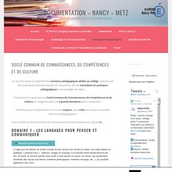 Socle Commun de connaissances, de compétences et de culture – Documentation – Nancy – Metz