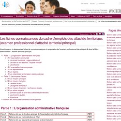 Les fiches connaissances du cadre d'emplois des attachés territoriaux (vitrine.Les ressources du cadre d'emplois des attachés territoriaux) - CNFPT