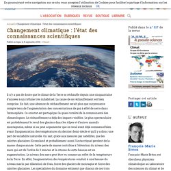 Changement climatique : l’état des connaissances scientifiques - Afis Science - Association française pour l’information scientifique