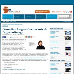 Connaître les grands courants de l'apprentissage