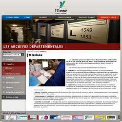 Missions / Connaître / Les archives départementales de l'Yonne