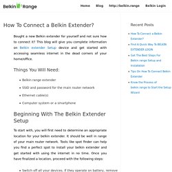 How To Connect a Belkin Extender?