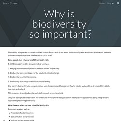 Leads Connect - Why is biodiversity so important?