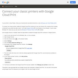 Connect a printer to Google Cloud Print
