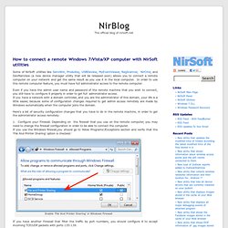 How to connect a remote Windows 7/Vista/XP computer with NirSoft utilities