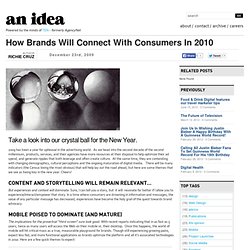 How Brands Will Connect With Consumers In 2010