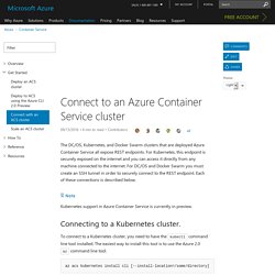 Connect to an Azure Container Service cluster