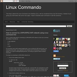 How to connect to a WPA/WPA2 WiFi network using Linux command line