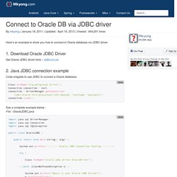 Connect to Oracle DB via JDBC driver