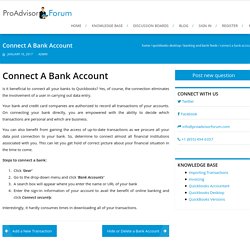 Connect A Bank Account - ProAdvisorForum