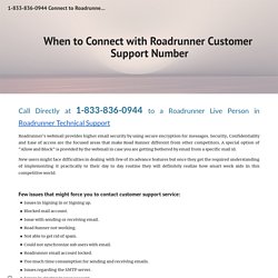 1-833-836-0944 Connect to Roadrunner Customer Support Number