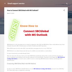 How to Connect SBCGlobal with MS Outlook?
