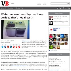 Web-connected washing machines: An idea that’s not all wet?