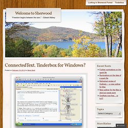 ConnectedText. Tinderbox for Windows? « Welcome to Sherwood