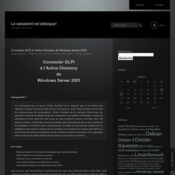 Connecter GLPI à l’Active Directory de Windows Server 2003