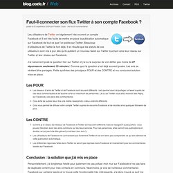 Faut-il connecter son flux Twitter à son compte Facebook ?