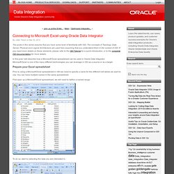 Connecting to Microsoft Excel using Oracle Data Integrator (Data Integration)