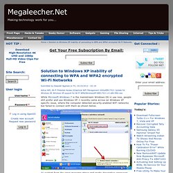 Solution to Windows XP inability of connecting to WPA and WPA2 encrypted Wi-Fi Networks