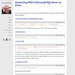 Connecting PHP to Microsoft SQL Server on Linux - Blog - Dave James Miller