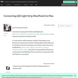 Connecting LED Light Strip (NeoPixels) to Max - MaxMSP Forum