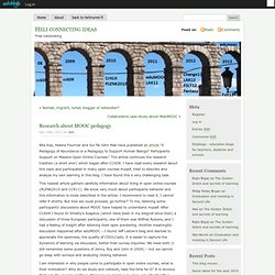 Heli connecting ideas » Blog Archive » Research about MOOC pedagogy