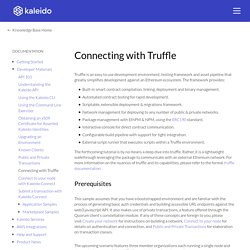 Connecting with Truffle - Knowledge Base