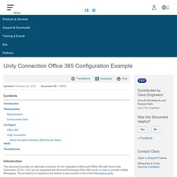 Unity Connection Office 365 Configuration Example