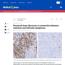 Research team discovers a connection between nutrients and follicular lymphoma