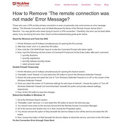 How to Remove ‘The remote connection was not made’ Error Message? - mcafee.com/activate