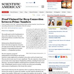 Proof Claimed for Deep Connection between Prime Numbers