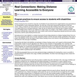 Real Connections: Making Distance Learning Accessible to Everyone