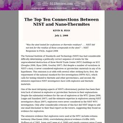 The Top Ten Connections Between NIST and Nano-Thermites