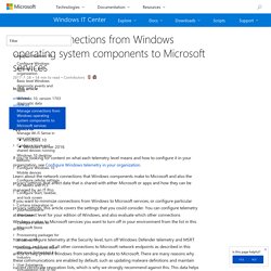 Manage connections from Windows operating system components to Microsoft services (Windows 10)