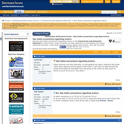 Star Delta connections regarding motors - Electricians Forum