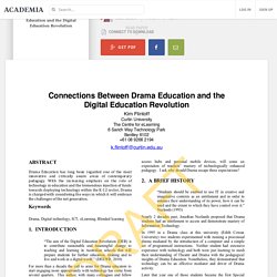 Connections Between Drama Education and the Digital Education Revolution