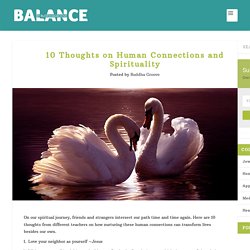 10 Thoughts on Human Connections and Spirituality - Balance