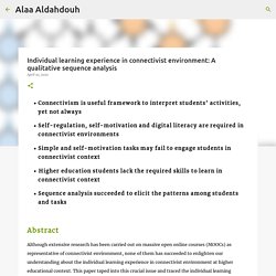 Individual learning experience in connectivist environment: A qualitative sequence analysis