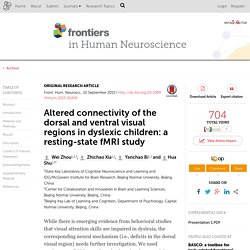 Altered connectivity of the dorsal and ventral visual regions in dyslexic children: a resting-state fMRI study