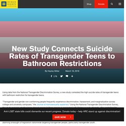 Study Connects Suicide of Trans Teens to Bathroom Restrictions