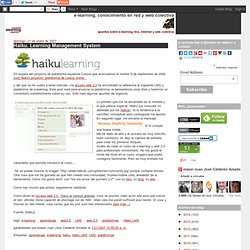 e-learning, conocimiento en red y web2.0: Haiku. Learning Mangement System