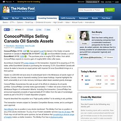 ConocoPhillips Selling Canada Oil Sands Assets (COP, IMO, XOM)