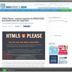 HTML5 Please – conozca aspectos de HTML5/CSS3 que puedes usar con seguridad