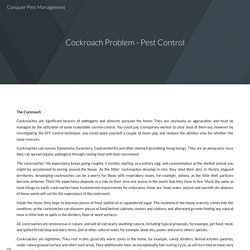 Cockroach Problem - Pest Control