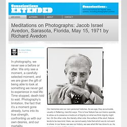 Meditations on Photographs: Jacob Israel Avedon, Sarasota, Florida, May 15, 1971