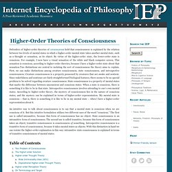 Consciousness, Higher-Order Theories of 