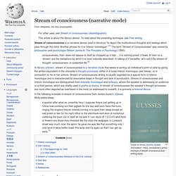 Stream of consciousness - Wikipedia