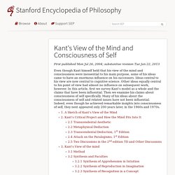 Kant's View of the Mind and Consciousness of Self