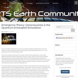 Emergence Theory, Consciousness & the Quantum Entangled Simulation