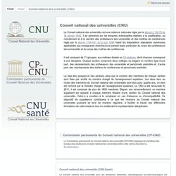 Conseil national des universités (CNU) - Accueil - Portail